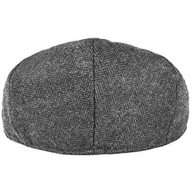 Newsboy Caps Men's Herringbone Flat Ivy Newsboy Hat Premium Wool Gatsby Cabbie Cap - Charcoal - C818A0OGSR2 $17.62