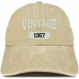Baseball Caps Vintage 1968 Embroidered 52nd Birthday Soft Crown Washed Cotton Cap - Khaki - CI12JO1J233 $32.46