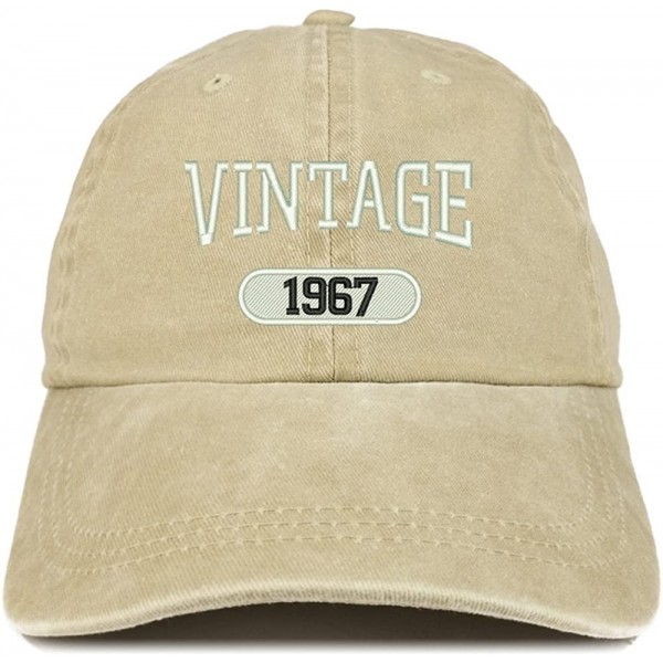 Baseball Caps Vintage 1968 Embroidered 52nd Birthday Soft Crown Washed Cotton Cap - Khaki - CI12JO1J233 $14.47