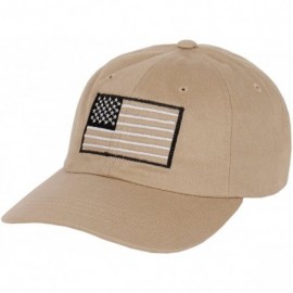 Baseball Caps USA American Flag Baseball Cap Military Army Operator Adjustable Hat - Khaki - CA129AQ8363 $14.21
