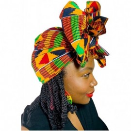 Headbands Ankara Headwrap Long Hair Head Wrap Turban and Scarf Dashiki African Print Kente and Stretch Jersey - C718UUWK6TI $...