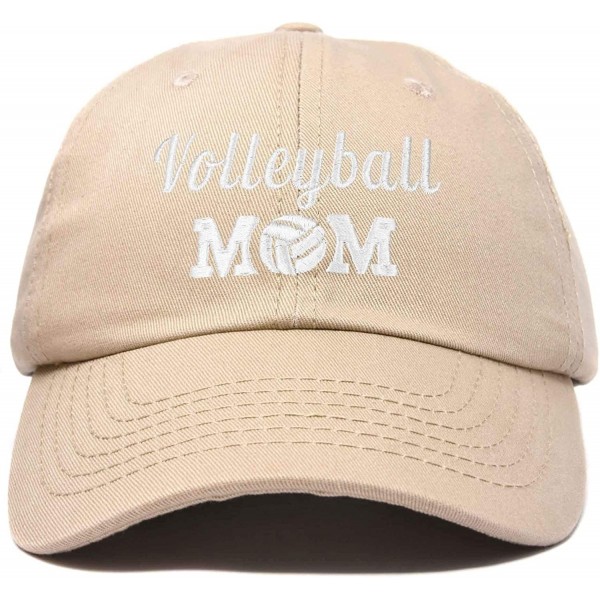 Baseball Caps Volleyball Mom Premium Cotton Cap Womens Hats for Mom - Khaki - CA18IWC9R77 $16.69