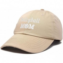 Baseball Caps Volleyball Mom Premium Cotton Cap Womens Hats for Mom - Khaki - CA18IWC9R77 $16.69