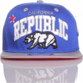 Baseball Caps California Republic Flat Special Edition Snapback Hat Cap - Royal Gray - C611F1TU33V $8.18