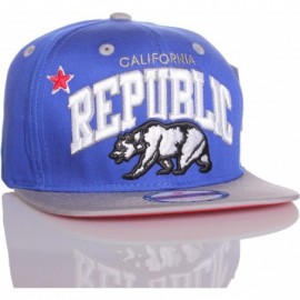 Baseball Caps California Republic Flat Special Edition Snapback Hat Cap - Royal Gray - C611F1TU33V $8.18