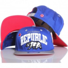 Baseball Caps California Republic Flat Special Edition Snapback Hat Cap - Royal Gray - C611F1TU33V $8.18