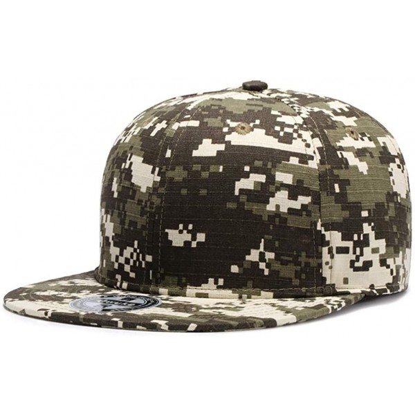 Baseball Caps Unisex Snapback Hats Adjustable USA Army Camouflage Flat Brim Baseball Cap - W121 - CV18R7L78OX $13.37