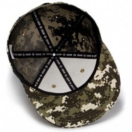 Baseball Caps Unisex Snapback Hats Adjustable USA Army Camouflage Flat Brim Baseball Cap - W121 - CV18R7L78OX $13.37