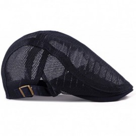 Newsboy Caps Bigface Up Men's Summer Breathable Mesh Hat Cabbie hat Hunting Hat Gatsby Newsboy Ivy Cap - Navy - CX18ROQD886 $...