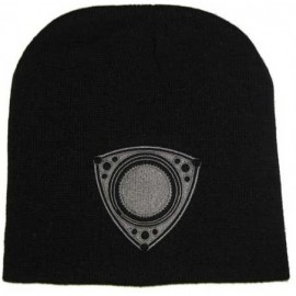 Skullies & Beanies Rotor Beanie - Black with Gray Embroidered Rotor - CW115MV8HLN $28.37