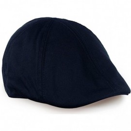 Newsboy Caps Mens Cotton Duckbill Colorful Cap Golf Driving Ivy Cabbie Hat - Navy - C318CLTT2MU $11.33