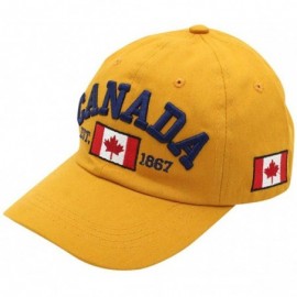 Baseball Caps 1867 Baseball Cap-Unisex Canada Flag Print Ball Cap Cotton Comfy Hat Outdoor Dad Hat - Yellow - C818W682YHA $19.20
