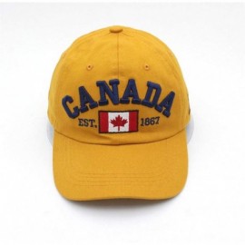Baseball Caps 1867 Baseball Cap-Unisex Canada Flag Print Ball Cap Cotton Comfy Hat Outdoor Dad Hat - Yellow - C818W682YHA $12.22