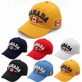 Baseball Caps 1867 Baseball Cap-Unisex Canada Flag Print Ball Cap Cotton Comfy Hat Outdoor Dad Hat - Yellow - C818W682YHA $12.22