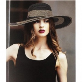 Sun Hats Women's Chic Wide Brim Floppy Sun Hat 1582 - A. Black - C212FUR0KSL $28.28