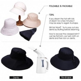 Bucket Hats Womens UPF50 Cotton Packable Sun Hats w/Chin Cord Wide Brim Stylish 54-60CM - 69038_beige - CZ196T2U0A5 $22.89