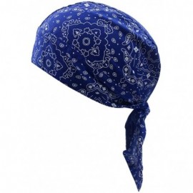 Visors Women Fashion Cotton Print Scarf Head Cap India Muslim Hat Chemo Cap Summer Best 2019 New - Blue - C818R2M473W $15.65