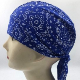 Visors Women Fashion Cotton Print Scarf Head Cap India Muslim Hat Chemo Cap Summer Best 2019 New - Blue - C818R2M473W $7.93