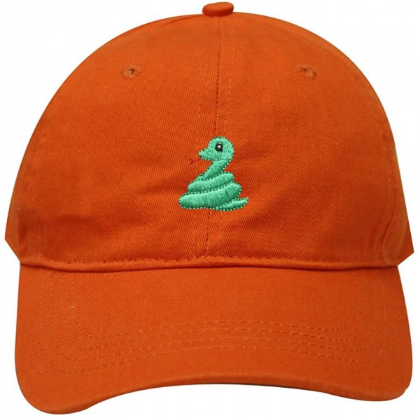 Baseball Caps Cute Snake Emoji Cotton Baseball Caps - Orange - CJ1862MT0KG $13.03