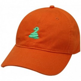 Baseball Caps Cute Snake Emoji Cotton Baseball Caps - Orange - CJ1862MT0KG $13.03