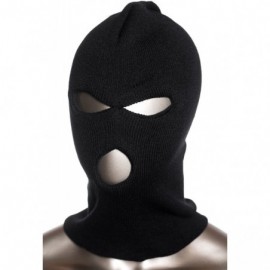 Balaclavas Men's Snowboard Winter Motorcycle Balaclava Ski Mask (3 Hole)- Black- One Size - CA128XAURYX $9.78