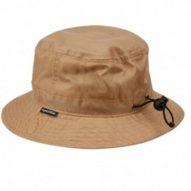 Rain Hats Foldable Water Repellent Rain Hat w/Adjustable Drawstring- Bucket Cap - Solid Khaki - CB18DZ78UU8 $23.80