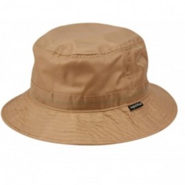 Rain Hats Foldable Water Repellent Rain Hat w/Adjustable Drawstring- Bucket Cap - Solid Khaki - CB18DZ78UU8 $13.04