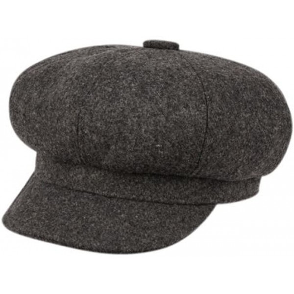100% Wool 8 Panel Spitfire Newsboy Irish Cap Hat - Charcoal - CG12MAFQSZR