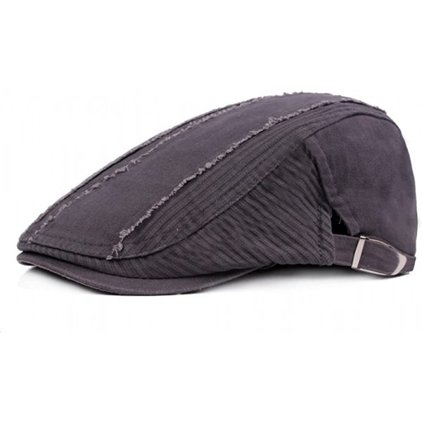 Newsboy Caps Mens Ripped Patches Cotton Newsboy Ivy Irish Cabbie Golf Hat Cap for Men - 1grey - CO18CW3XIRG $12.12