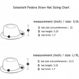 Fedoras Summer Fedora Panama Straw Hats with Black Band - Navy - CE182LREUQH $12.51