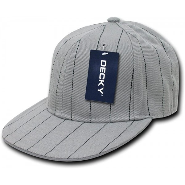 Baseball Caps Pin Striped Fitted Cap - Grey - CO1199QEEAJ $17.47
