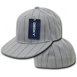 Baseball Caps Pin Striped Fitted Cap - Grey - CO1199QEEAJ $17.47