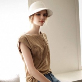 Sun Hats Womens Sun Visor Hat- Foldable Straw Sun Hat with Cute Bowtie - Whitea - CQ1943I6LSS $10.05