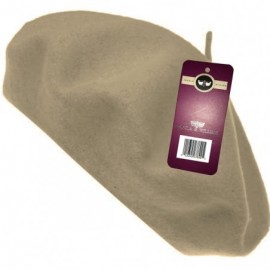 Berets Winter 100% Wool Warm French Art Basque Beret Tam Beanie Hat Cap - Khaki - CC12MYEAGT8 $12.27