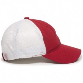 Baseball Caps Garment Washed Meshback Cap - Red/White - C8114XY5CQD $14.37