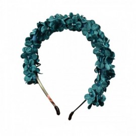 Headbands Small Flowers Full Wreath Headband - Turquoise - Turquoise - CW185EKYKE0 $9.37