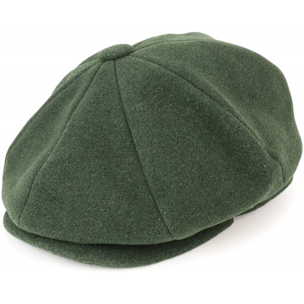 Newsboy Caps Men's Oversize XXL Wool 8 Quarter Satin Lined Winter Newsboy Cap - Olive7 - CB18IDMM3SG $24.95