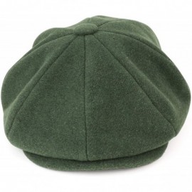 Newsboy Caps Men's Oversize XXL Wool 8 Quarter Satin Lined Winter Newsboy Cap - Olive7 - CB18IDMM3SG $24.95