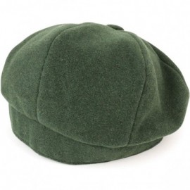 Newsboy Caps Men's Oversize XXL Wool 8 Quarter Satin Lined Winter Newsboy Cap - Olive7 - CB18IDMM3SG $24.95