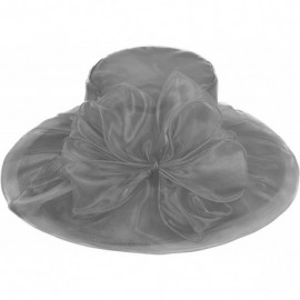 Sun Hats Women Kentucky Derby Ascot Girls Tea Party Dress Church Lace Hats - Grey - CZ12526T2ZH $17.57