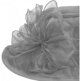Sun Hats Women Kentucky Derby Ascot Girls Tea Party Dress Church Lace Hats - Grey - CZ12526T2ZH $17.57