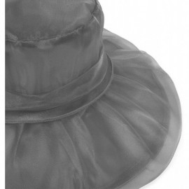 Sun Hats Women Kentucky Derby Ascot Girls Tea Party Dress Church Lace Hats - Grey - CZ12526T2ZH $17.57