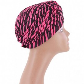 Skullies & Beanies Shiny Flower Turban Shimmer Chemo Cap Hairwrap Headwear Beanie Hair Scarf - Rose Red2 - CM18A4LEYRC $10.11