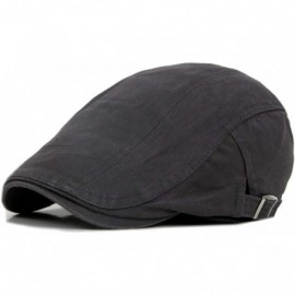 Newsboy Caps Cotton Newsboy Caps Mens - Beret Cabbie Plain Flat Ivy Hat - Grey - C118Q64ZGUE $8.66