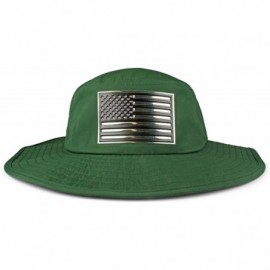 Sun Hats Mesh USA Boonie Sun Hat (Wide Brim) - Red- White and Blue- Sun Protection - Bucket Hat - Green - CB18T323O8E $25.44