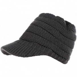 Skullies & Beanies Fashion Knitted Hat Ponytail - Gray - CZ18HSS4ZNL $10.45