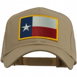 Baseball Caps Texas State Flag Patched Mesh Cap - Khaki - CN11TX7GQO7 $19.34