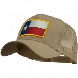 Baseball Caps Texas State Flag Patched Mesh Cap - Khaki - CN11TX7GQO7 $19.34