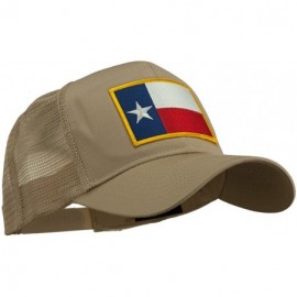 Baseball Caps Texas State Flag Patched Mesh Cap - Khaki - CN11TX7GQO7 $19.34