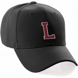 Baseball Caps Classic Baseball Hat Custom A to Z Initial Team Letter- Black Cap White Red - Letter L - CX18IDWEH23 $13.46